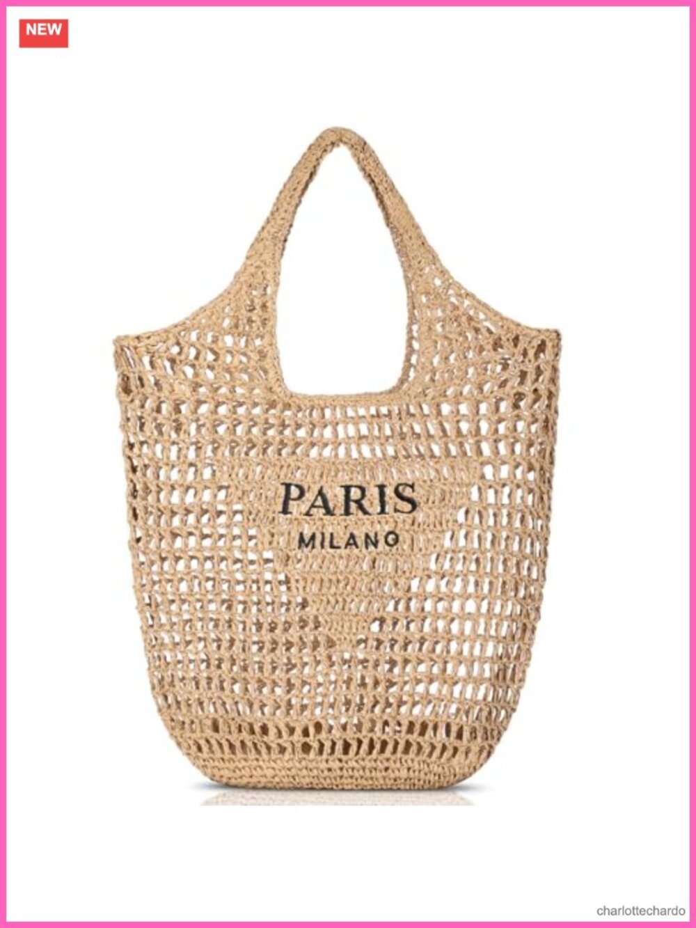 Woven Straw Tote Bag Hollow Shoulder Beach Bag
